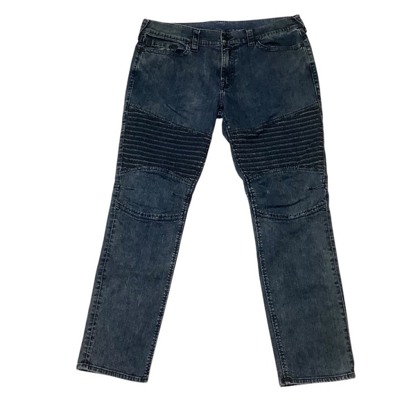 True Religion Men’s Geno Moto Relaxed Slim Coverstitch Size 40 - Picture 1 of 11